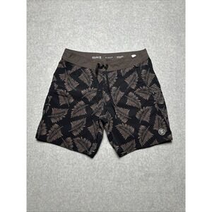 Roark Boatman Black/Brown Leaf Boardshorts Mens Size 30 Cordura 17"